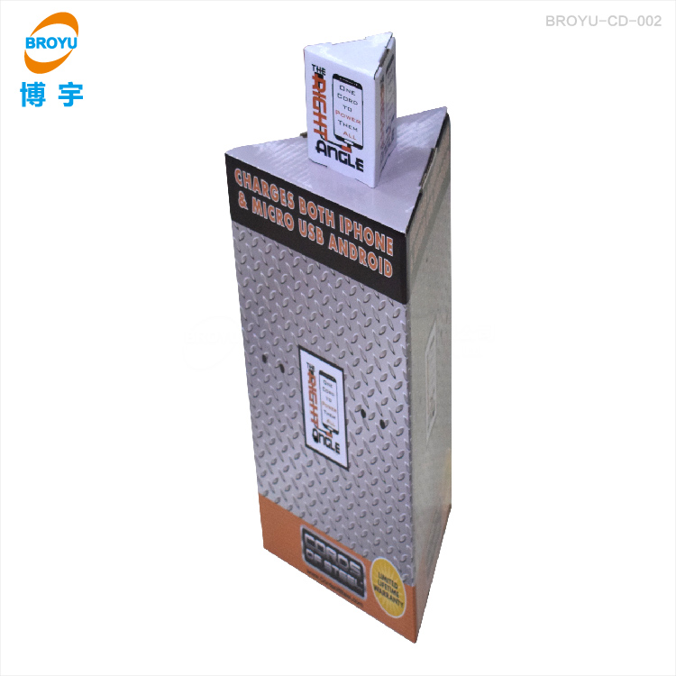 定制手機配件紙展示架 數(shù)據(jù)線小型展示盒 免費設(shè)計打樣