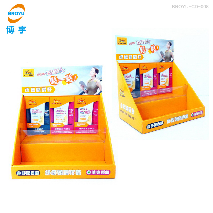 保健品桌面PDQ展示盒 藥店紙陳列盒 藥品紙促銷(xiāo)展臺(tái)
